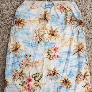 Y2K vintage Roxy Hawaiian print midi skirt medium coastal cowgirl trendy beach